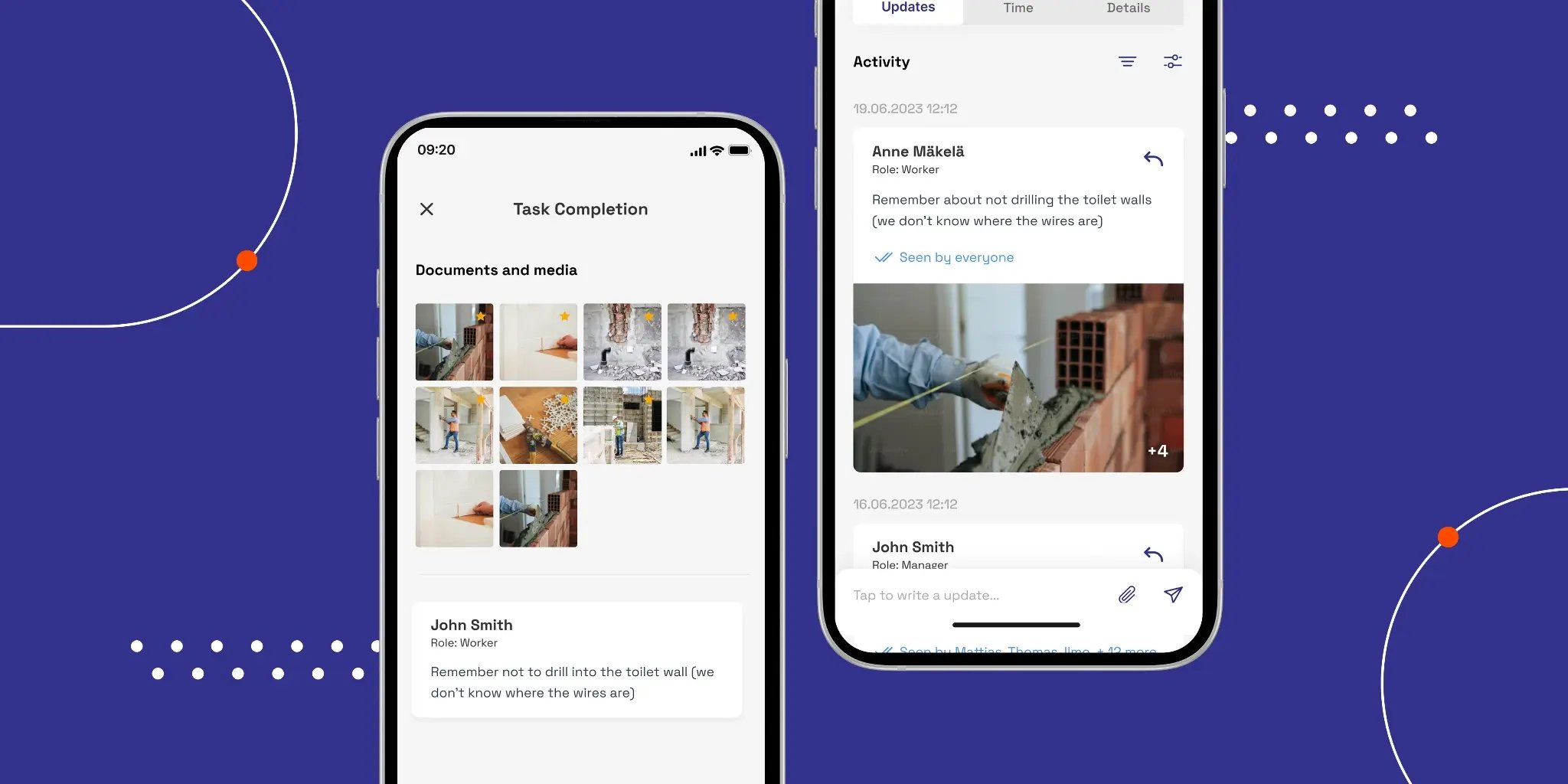 Attach photos to specific tasks on Buildbite
