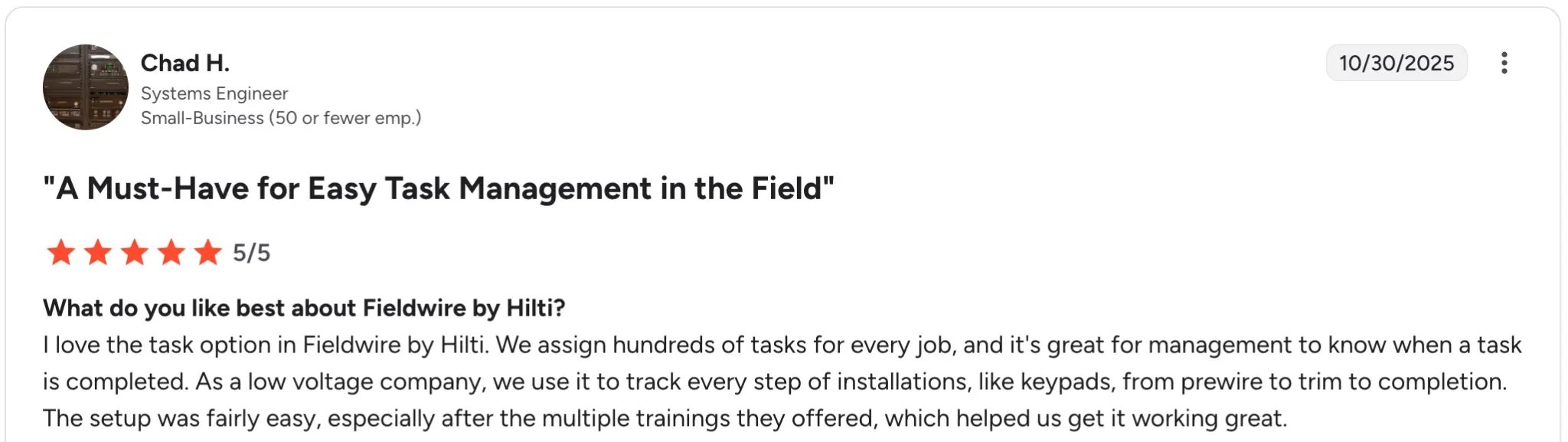 G2 review praising task management