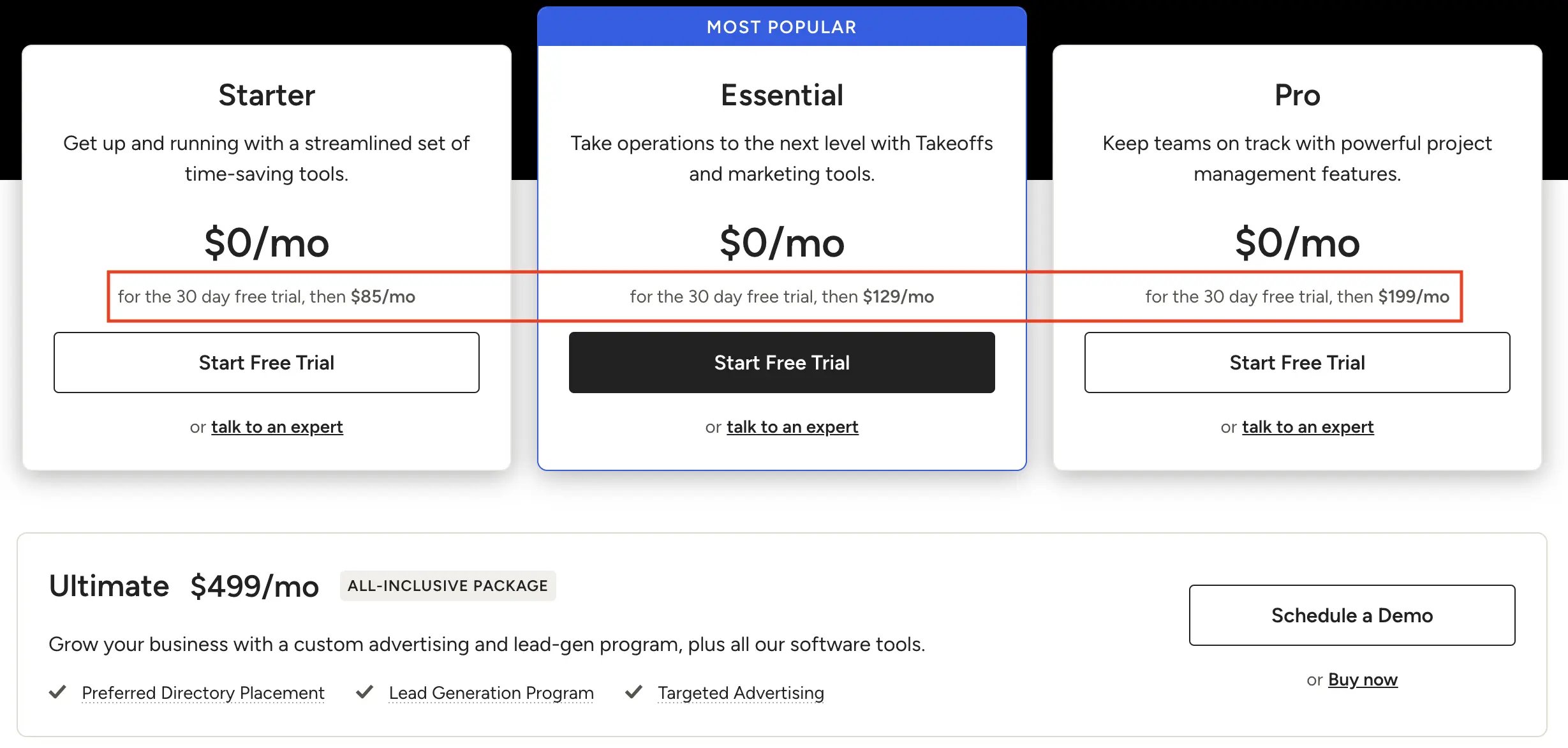 Houzz Pro pricing-webp