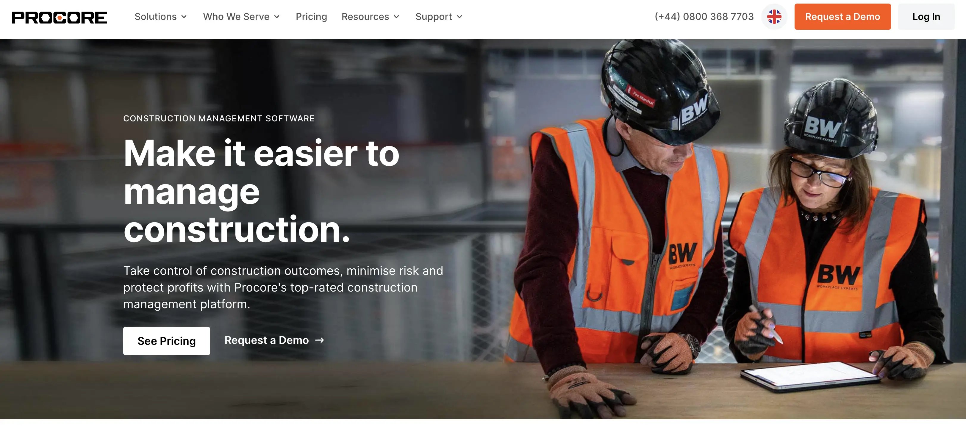 Procore homepage-webp
