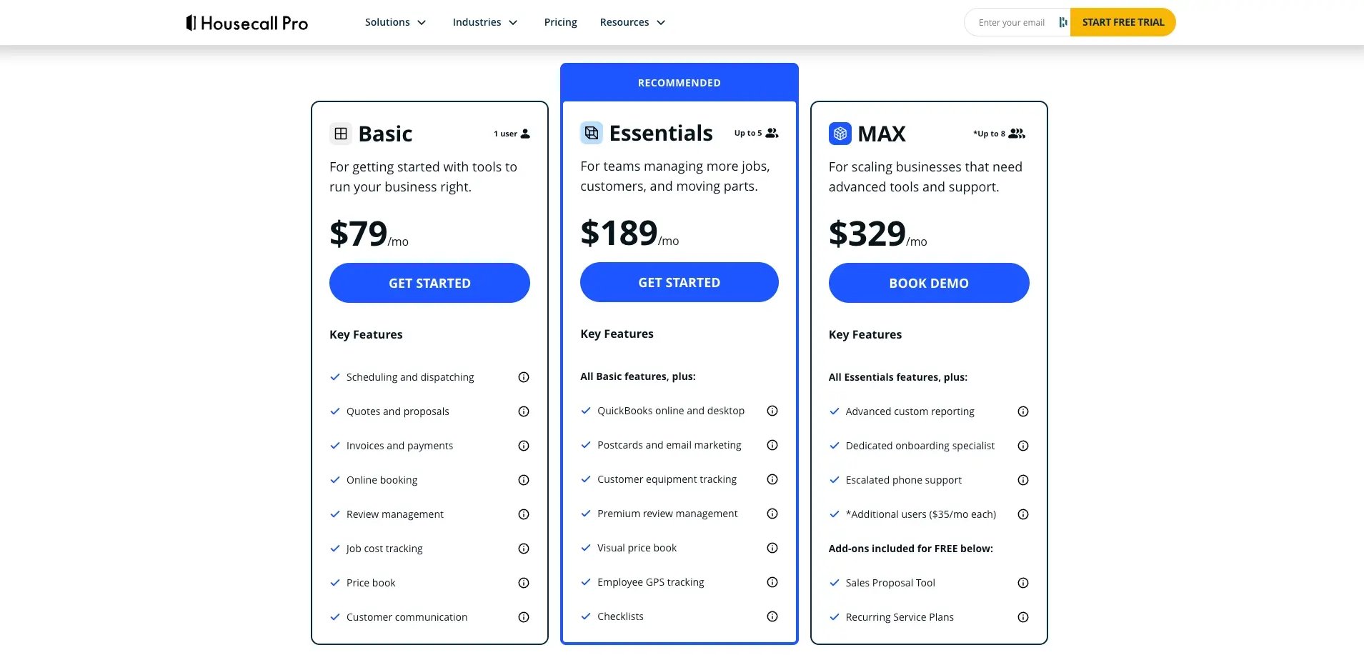 housecall pro pricing